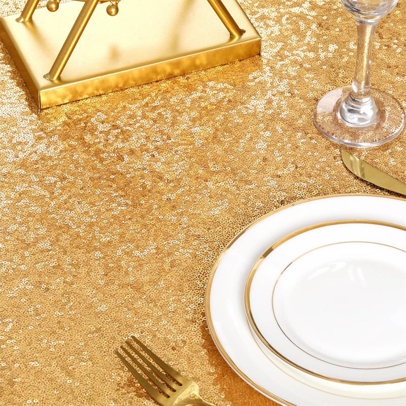 B.Cool B-COOL Gold Table Runner Sequin Table Runners 4 Pack 12x72 Inch Glitter Runners for Party Wedding Birthday Thanksgiving Table Decorations Christmas Engagement Anniversary Decor - Image 3